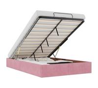 vidaXL Struttura Letto Pouf Senza Materasso Rosa 120x190 cm Velluto, giroletto con Contenitore, Imbottito, Singolo Pouf, Pouf giroletto, sottoletto