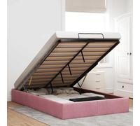 vidaXL Struttura Letto Pouf Senza Materasso Rosa 120x200 cm Velluto