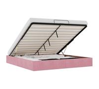vidaXL Struttura Letto Pouf Senza Materasso Rosa 160x200 cm in Velluto, giroletto con Contenitore, Imbottito, Singolo Pouf, Pouf giroletto, sottoletto