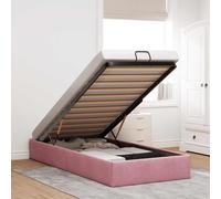 vidaXL Struttura Letto Pouf Senza Materasso Rosa 90x190 cm Velluto