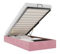 vidaXL Struttura Letto Pouf Senza Materasso Rosa 90x190 cm Velluto