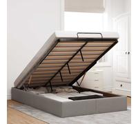 vidaXL Struttura Letto Pouf Senza Materasso Tortora 120x200cm Tessuto, Struttura Letto, Struttura Letto poottomana, Struttura Letto Contenitore sotto Il Letto