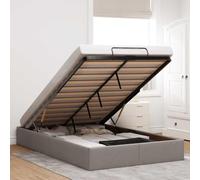 vidaXL Struttura Letto Pouf Senza Materasso Tortora 120x200cm Tessuto, Struttura Letto, Struttura Letto poottomana, Struttura Letto Contenitore sotto Il Letto