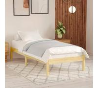 vidaXL Struttura letto singolo in legno di pino massello, base per materasso, piattaforma naturale, 809982