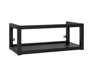 vidaXL Struttura per Lavabo a Parete Nera 79x38x31 cm in Ferro