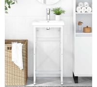 Struttura per Lavabo da Bagno Bianca 40x38x83 cm in Ferro