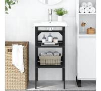 vidaXL Struttura per Lavabo da Bagno Nera 40x38x83 cm in Ferro