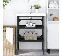 Struttura per lavabo da bagno nera 59x38x83 cm in ferro