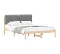 vidaXL Struttura per letto con testiera imbottita marrone e grigio chiaro, mobili per camera da letto eleganti, letto a telaio solido, design moderno, accogliente posto per dormire, stile