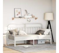 vidaXL Struttura per letto in metallo moderno con letto a nido d'ape bianco in acciaio, misura singola 75 x 190 cm, ideale per camera degli ospiti, soluzione di risparmio di spazio, design elegante e
