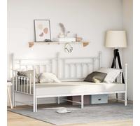 vidaXL Telaio per lettino con letto estraibile, bianco, 90 x 190 cm, in acciaio