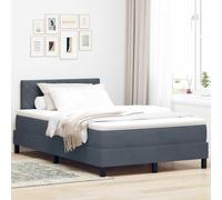 vidaXL letto Box Spring con materasso e LED grigio scuro 120x200 cm in velluto