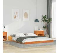 vidaXL Struttura per Letto in Legno di Pino massello Marrone Cera, 160 x 200 cm. Design Moderno, Sottile e Resistente, Perfetto per Interni. Non Serve Il boxspring, Richiede assemblaggio per Due per