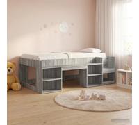 vidaXL Telaio del letto con storage Sonoma grigio 90 x 200 cm, Struttura letto moderna, con spazio per riporre, in legno funzionale e design elegante, arredo resistente