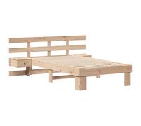 vidaXL Struttura per letto Piattaforma in marrone, in legno di pino massiccio, 80 x 200 cm, con tavolini laterali integrati. Non hai bisogno di boxspring, ha uno stile moderno, è durevole, facile da
