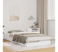 vidaXL Struttura per Letto Platform Bianco 80 x 200 cm in Legno di Pino massello con doghe fisse, Finitura Opaca, Adatta per la Camera da Letto, con Un cassetto per Lo stoccaggio, Stile Moderno e Fa