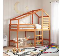 vidaXL Struttura per letto soppalco Marrone Cera 90 x 190 cm