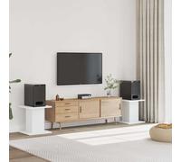 vidaXL Supporti Altoparlanti 2 pz Bianchi 30x30x40cm Legno Multistrato, stand per altoparlanti, supporto per altoparlanti da tavolo, supporto per altoparlanti surround