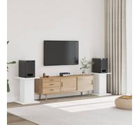 vidaXL Supporti Altoparlanti 2 pz Bianchi 30x30x40cm Legno Multistrato, stand per altoparlanti, supporto per altoparlanti da tavolo, supporto per altoparlanti surround