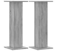 vidaXL Supporti Altoparlanti 2 pz Grigio 30x30x80 cm in Multistrato, stand per altoparlanti, supporto per altoparlanti da tavolo, supporto per altoparlanti surround