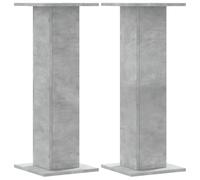 vidaXL Supporti Altoparlanti 2 pz Grigio 30x30x80 cm Legno Multistrato, Stand per Altoparlanti, Supporto per Altoparlanti da Tavolo, Supporto per Altoparlanti Surround