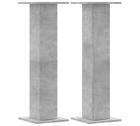 vidaXL Supporti Altoparlanti 2 pz Grigio 30x30x95 cm Legno Multistrato, stand per altoparlanti, supporto per altoparlanti da tavolo, supporto per altoparlanti surround