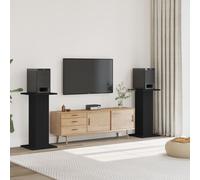 vidaXL Supporti Altoparlanti 2 pz Neri 30x30x80cm in Legno Multistrato