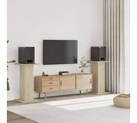 vidaXL Supporti Altoparlanti 2 pz Rovere 30x30x80 cm in Multistrato, Stand per Altoparlanti, Supporto per Altoparlanti da Tavolo, Supporto per Altoparlanti Surround