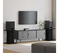 vidaXL Supporti per Altoparlanti 2 pcs Rovere nero 30 x 30 x 40 cm