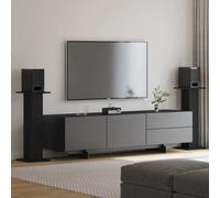 vidaXL Supporti per Altoparlanti 2 pcs Rovere Nero 30 x 30 x 80 cm