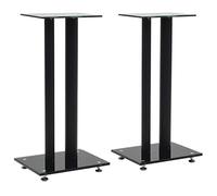 vidaXL Supporti per altoparlanti 2 pezzi in vetro temperato 2 pilastri design nero