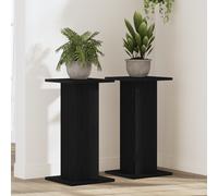 vidaXL Supporti per Altoparlanti - 2 pezzi, Rovere Nero, 30 x 30 x 60 cm, in Legno Ingegnerizzato.