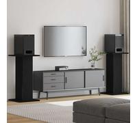 vidaXL Supporto per Casse Moderno Quercia Nera | Portacasse Audio 30 X 60 cm Design Rettangolare da Esposizione Interna per Soggiorno e Home Theater Mobili Eleganti e Compatti