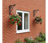 vidaXL Supporti per mensole da parete 2 pz Nero 23.5 x 28 x 3.5 cm
