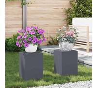 vidaXL Supporti per piante 2 pcs Antracite 24 x 24 x 35 cm Acciaio