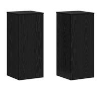 vidaXL Supporti per Piante 2 PCS Quercia Nera 30x30x70 cm Legno Lavorato