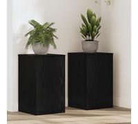 vidaXL Supporti per Piante 2 pz Rovere Nero 30x30x50 cm Legno ingegnerizzato