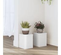 vidaXL Supporti per Piante 2 pz Bianchi 15x15x20 cm Legno Multistrato
