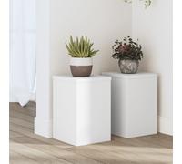 vidaXL Supporti per Piante 2 pz Bianchi 20x20x30 cm Legno Multistrato
