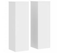 vidaXL Supporti per Piante 2 pz Bianchi 25x25x80 cm Legno Multistrato, Supporto per Fiori, Supporto per vasi per Piante, Supporto per vasi per Piante