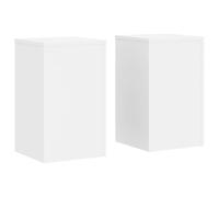 vidaXL Supporti per piante 2 pz Legno multistrato Bianco 30x30x50 cm