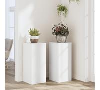 vidaXL Supporti per Piante 2 pz Bianchi 30x30x70 cm Legno Multistrato, Supporto per Fiori, Porta Fiori, Supporto per Piante da Interno, Porta Piante