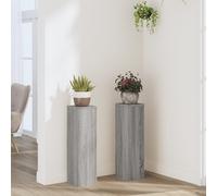 vidaXL Supporti per Piante 2 pz Grigio 17x17x60 cm in Multistrato
