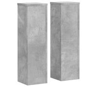 vidaXL Supporti per Piante 2 pz Grigio 17x17x60 cm Legno Multistrato, Supporto per Fiori, Supporto per vasi per Piante, Supporto per vasi per Piante