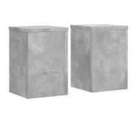 vidaXL Supporti per Piante 2 pz Grigio 20x20x30 cm Legno Multistrato, Supporto per Fiori, Porta Fiori, Supporto per Piante da Interno, Porta Piante
