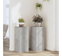 vidaXL Supporti per Piante 2 pz Grigio 30x30x70 cm Legno Multistrato