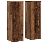 vidaXL Supporto per piante 2 pz. Aspetto legno recuperato 25x25x80 cm materiale a base di legno