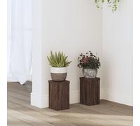 vidaXL Supporti per Piante 2 pz Marrone 10x10x18 cm Legno Multistrato