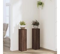 vidaXL Supporti per Piante 2 pz Marrone 17x17x60 cm Legno Multistrato