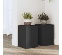 vidaXL Supporti per Piante 2 pz Neri 20x20x30 cm Legno Multistrato